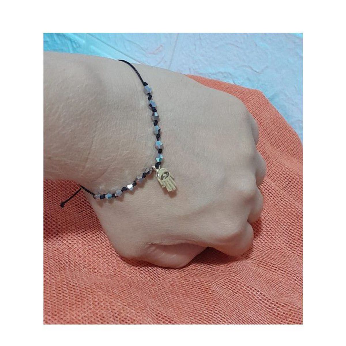 GENERICO - TRIO DE PULSERAS DE HILO CRISTALES Y DIJE AJUSTABLES