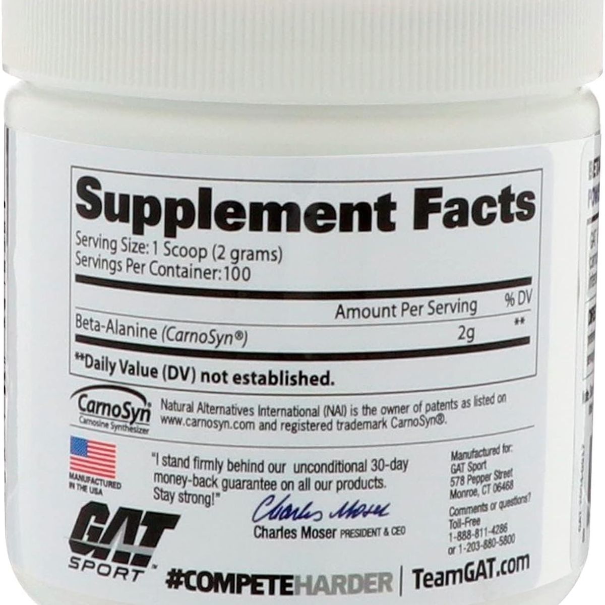 GAT - Beta alanina  IMPORTADA Original GAT SPORT Betalanina 200 GRAMOS