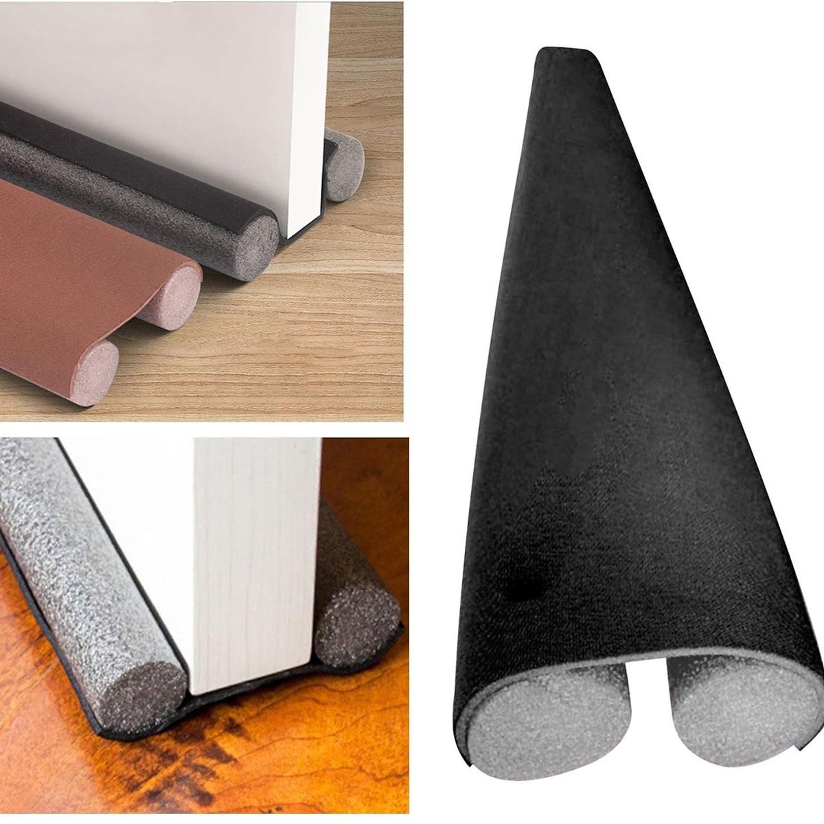 OEM - Pack x 2 Burletes Flexible de Espuma 95cm Protección de Puertas -Negro