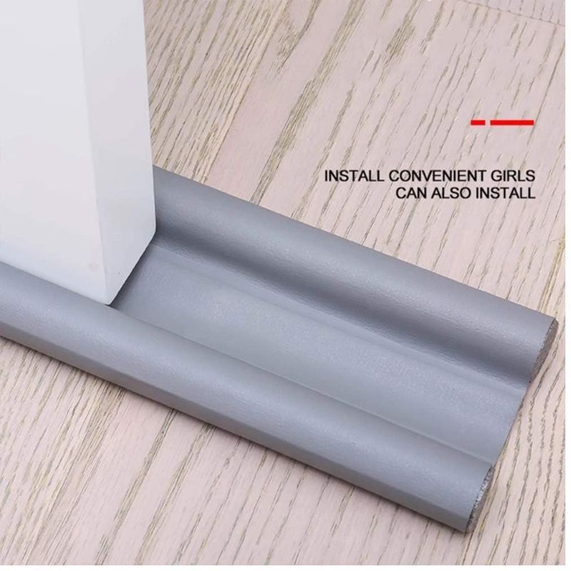 GENERICO - Pack x 2 Burletes Flexible de Espuma 95cm Protección de Puertas -Gris