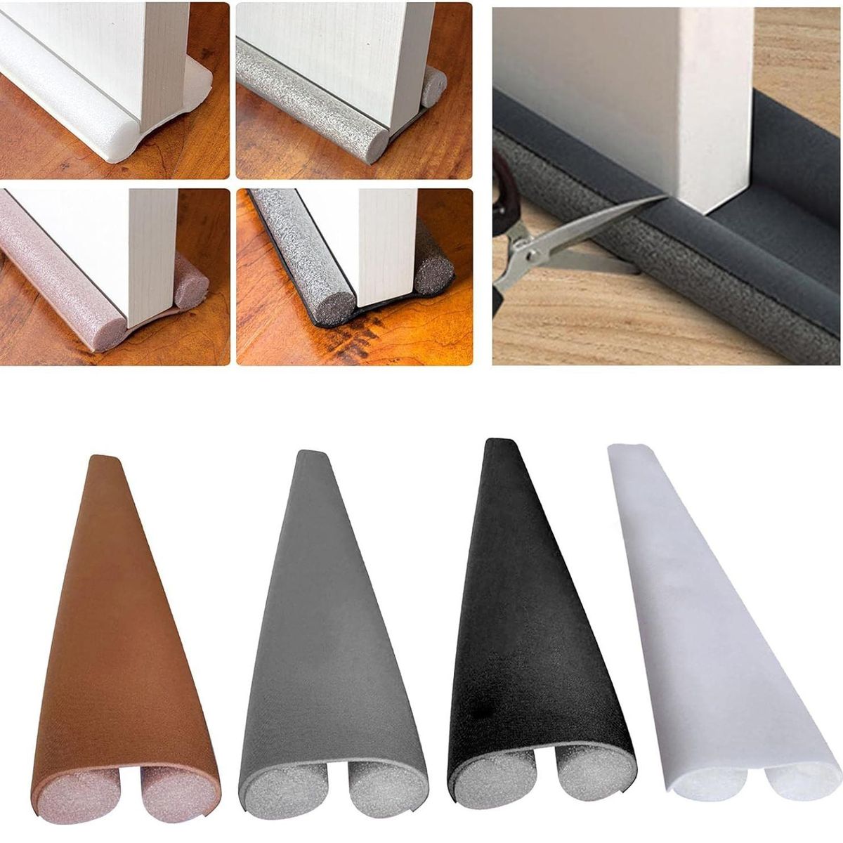 OEM - Pack x 4 Burlete Flexible de Espuma 95cm Sellado Puertas