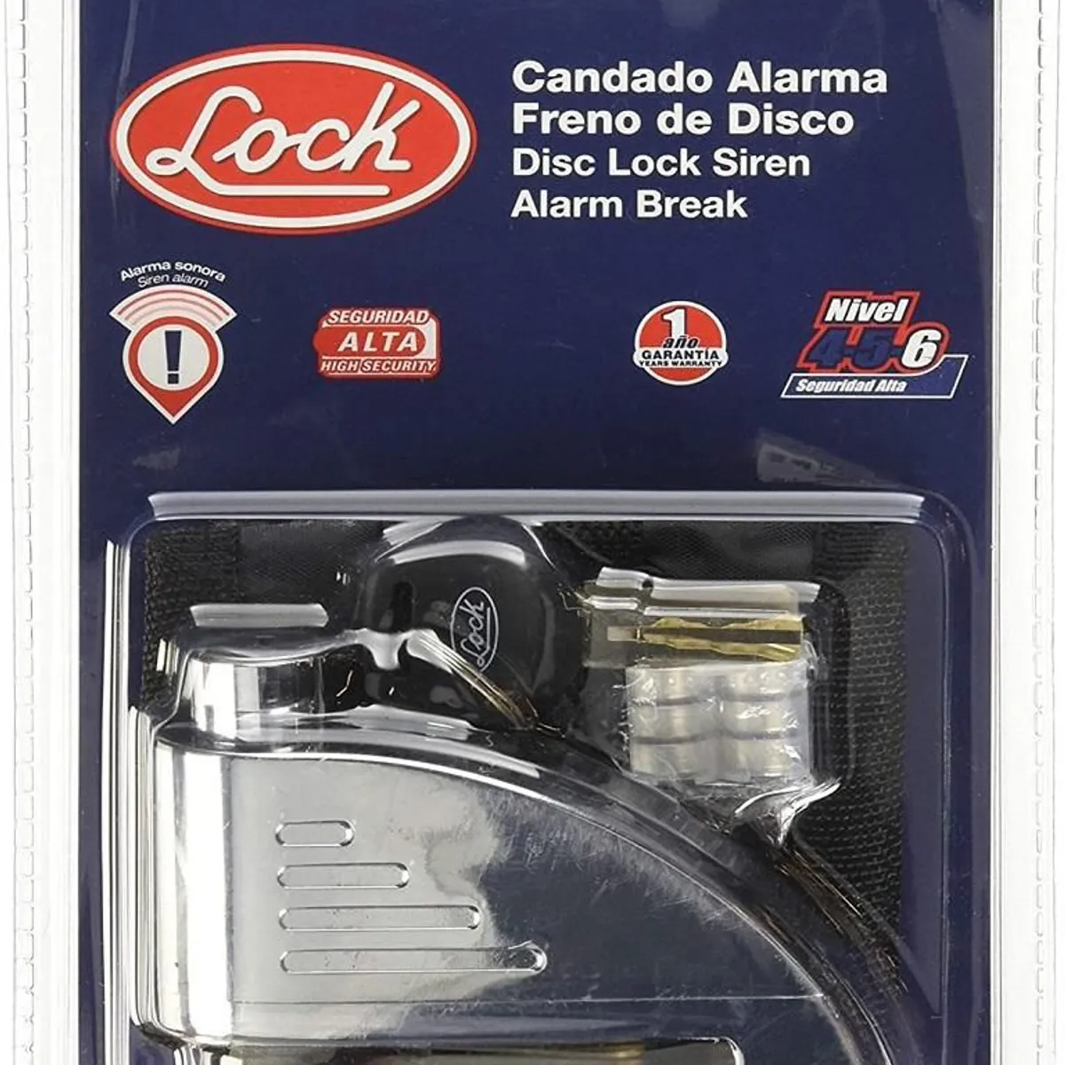 SURTEK - CANDADO ALARMA FRENO DISCO PARA MOTOCICLETA LOCK - LOCKCAS0D