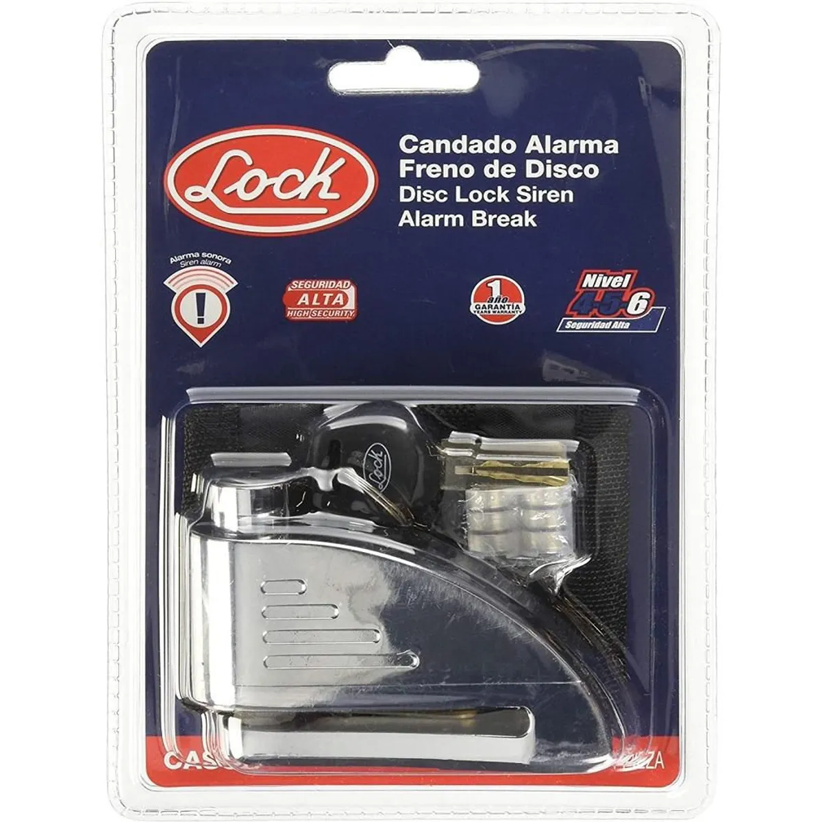 SURTEK - CANDADO ALARMA FRENO DISCO PARA MOTOCICLETA LOCK - LOCKCAS0D