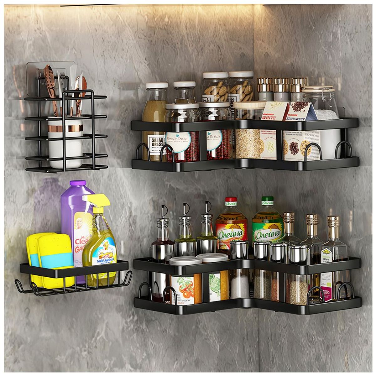 KELLER - Set Organizador de Cocina Repisas Flotantes C45