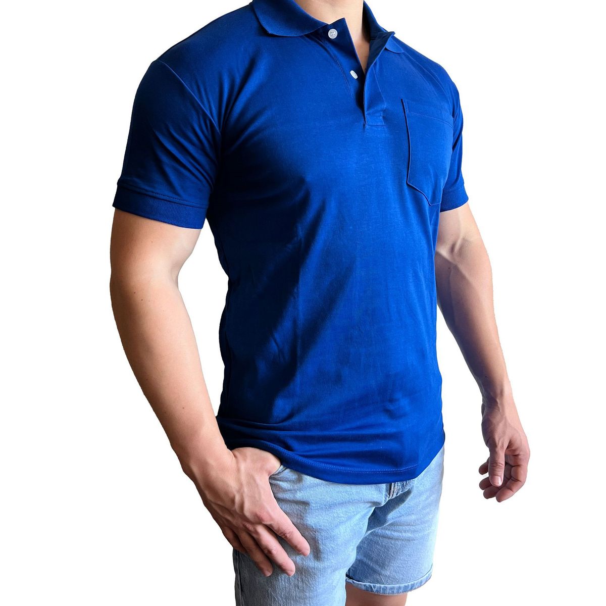 GENERICO - Polo Hombre cuello camisero - Azulino