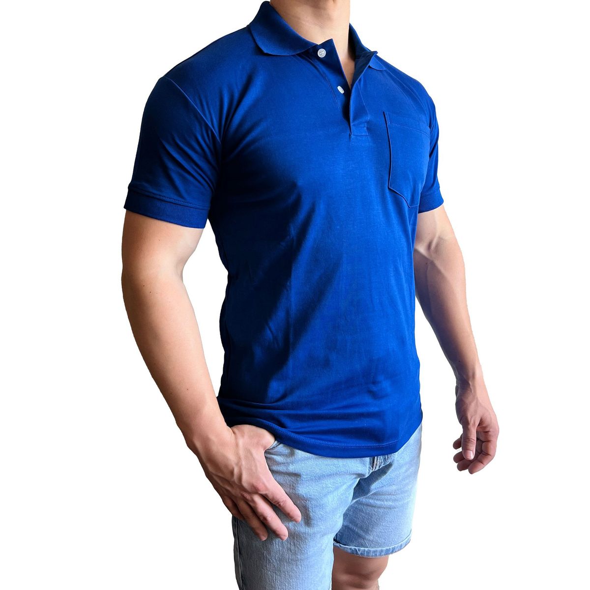 GENERICO - Polo Hombre cuello camisero - Azulino