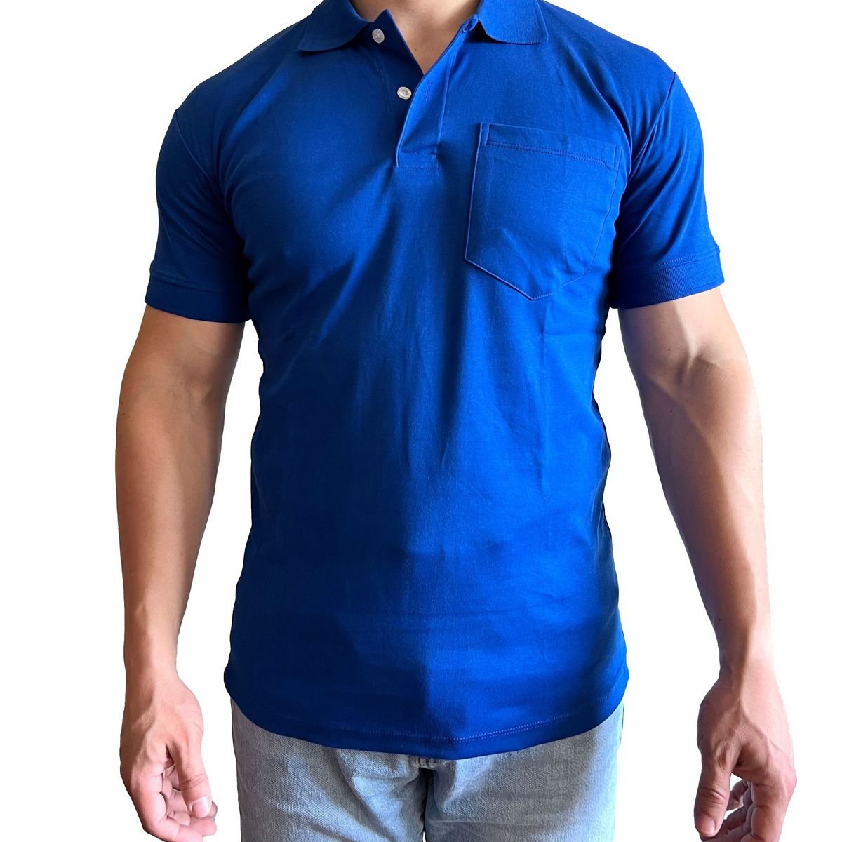 GENERICO - Polo Hombre cuello camisero - Azulino