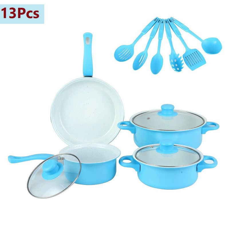 GENERICO - Juego de ollas y set de utensilios de cocina antiadherentes 13 piezas