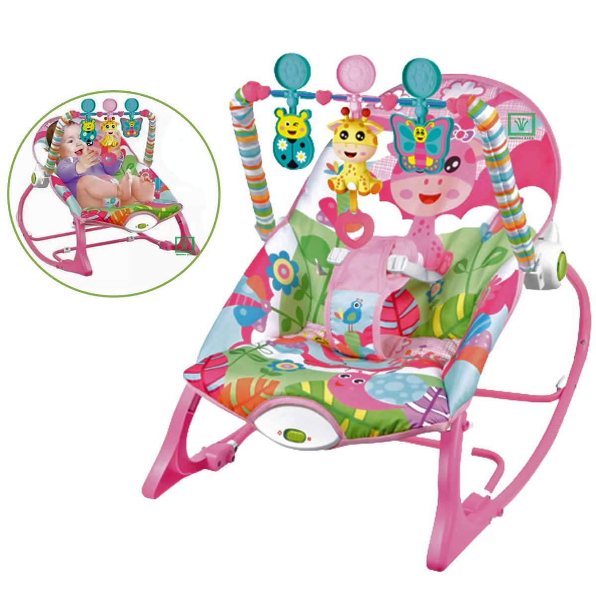 GENERICO - Silla Mecedora Vibradora Musical MULTITOYS Jirafa Rosado
