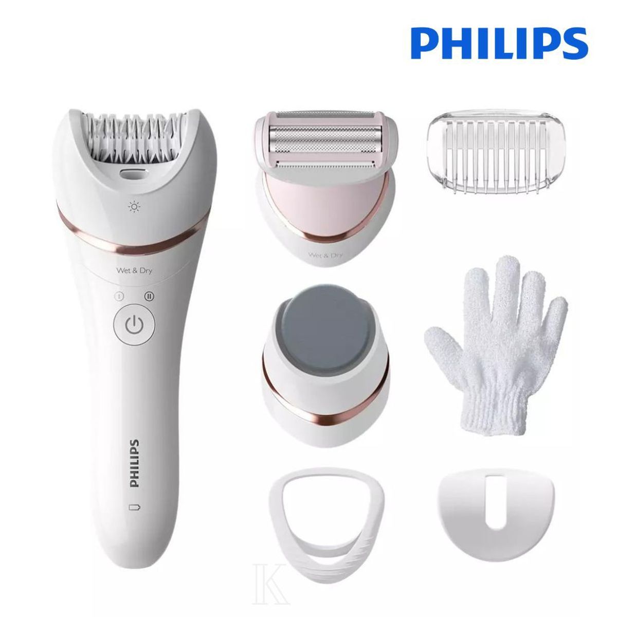 PHILIPS - Depiladora en seco y húmedo Serie 8000 Philips