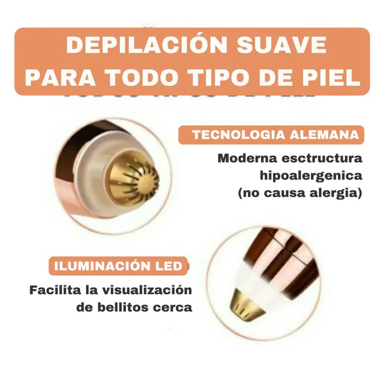 GENERICO - Depilador de cejas recargable