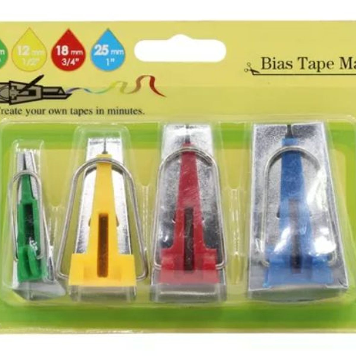 GENERICO - Set Prensatelas Para Hacer Cintas De Bies Sesgo Marcador