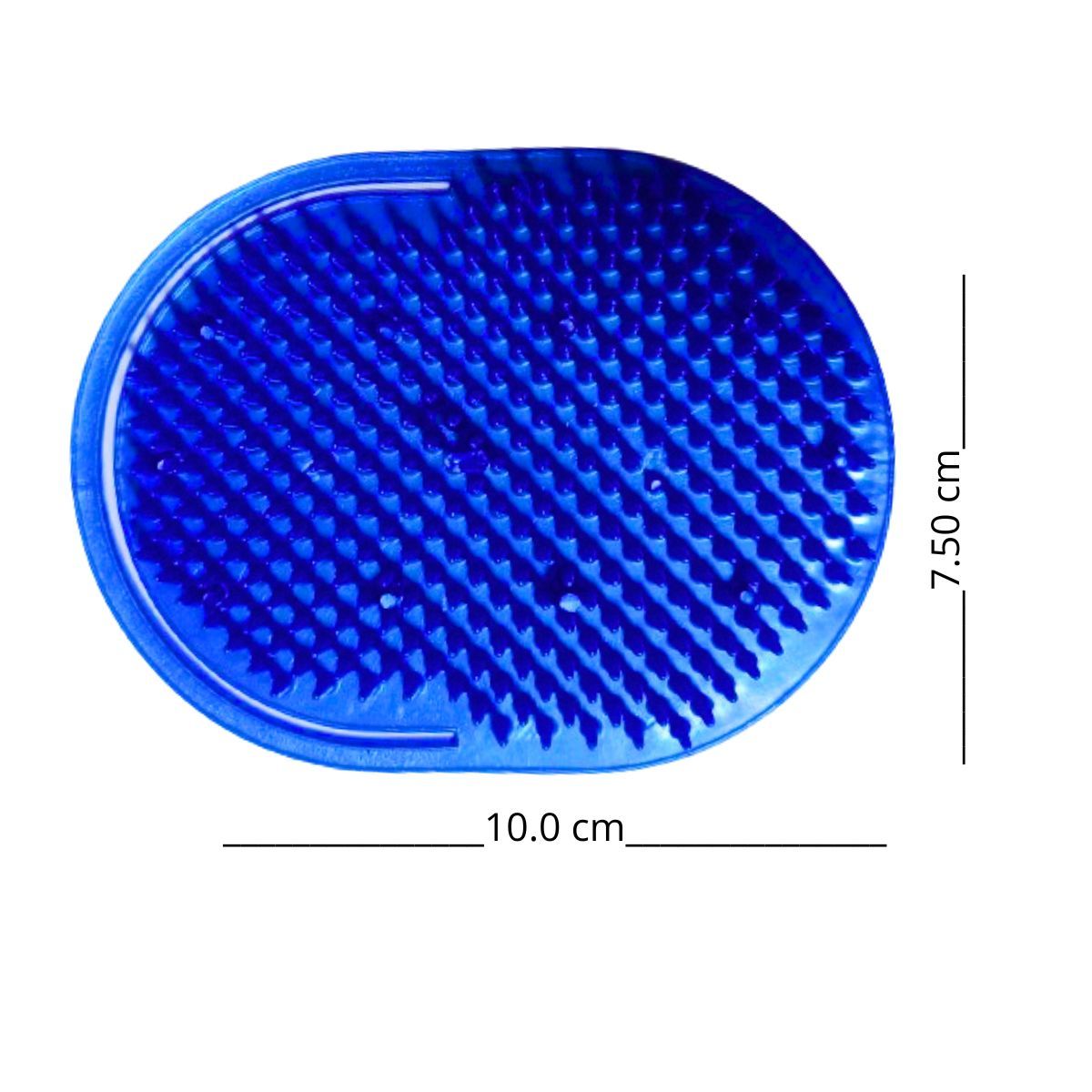 GENERICO - CEPILLO PARA MASCOTAS - MASAJE Y BAÑO AZUL ACERO