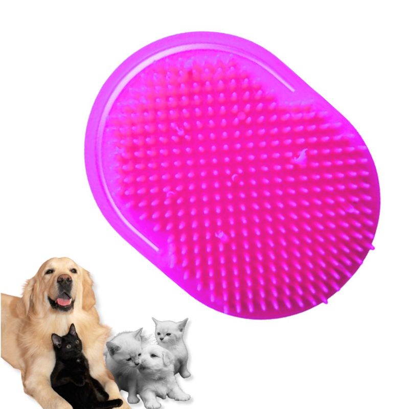 GENERICO - CEPILLO PARA MASCOTAS - MASAJE Y BAÑO FUCSIA