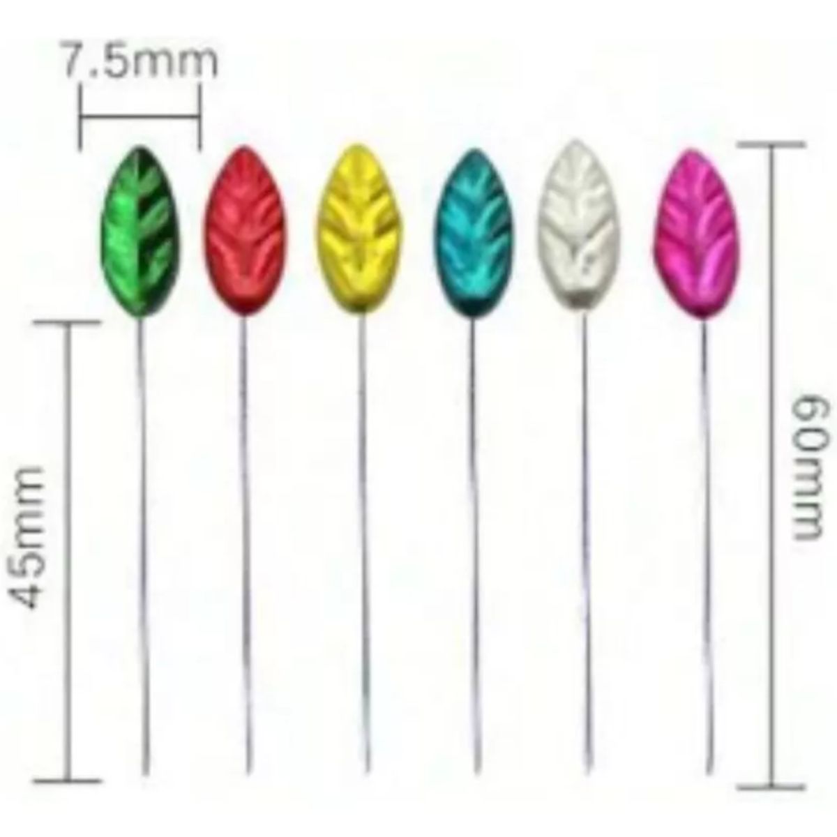 GENERICO - Set de 12 Ruletas de Alfileres con Cabeza de Hoja