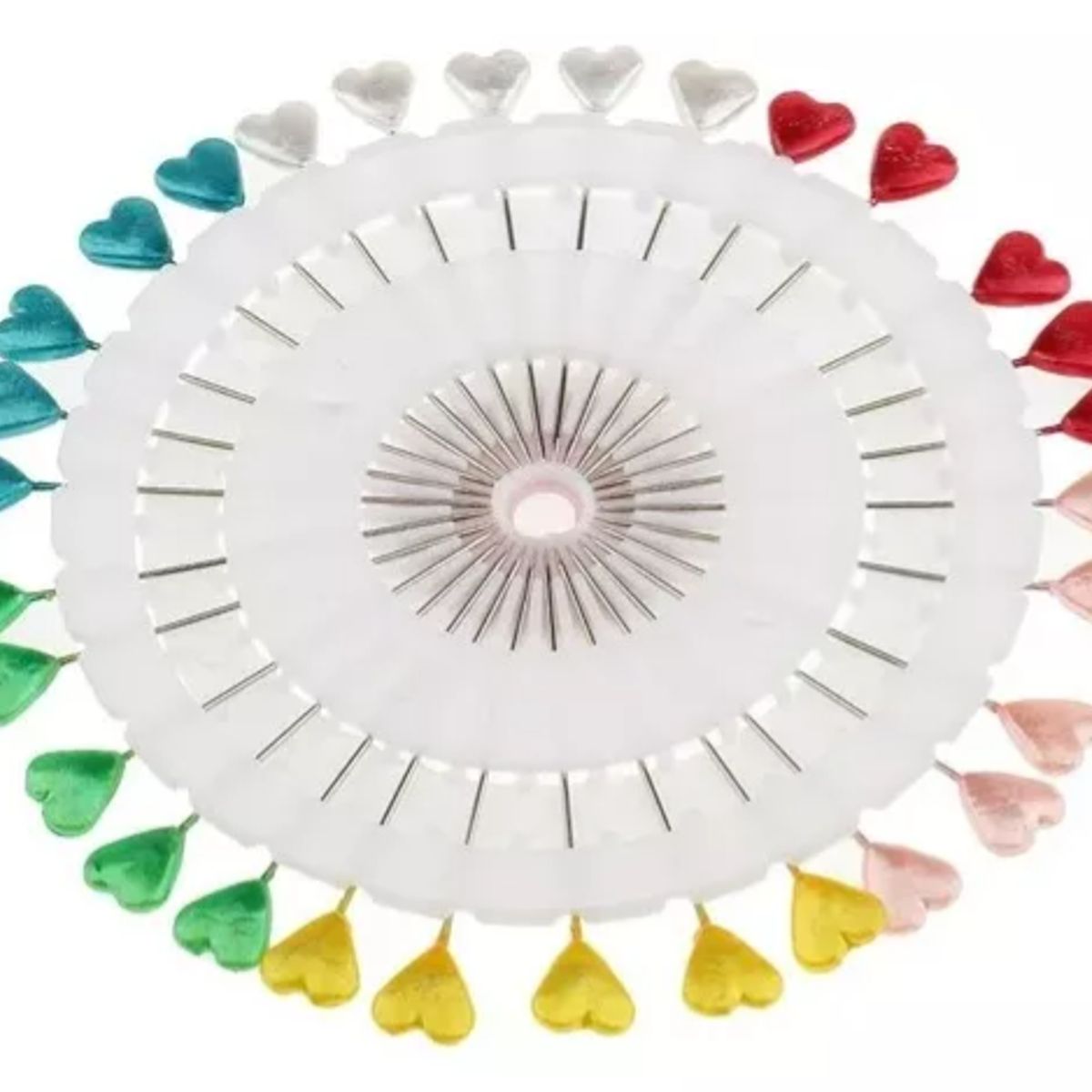 GENERICO - Set de 12 Ruletas de Alfileres con Cabeza de Corazón