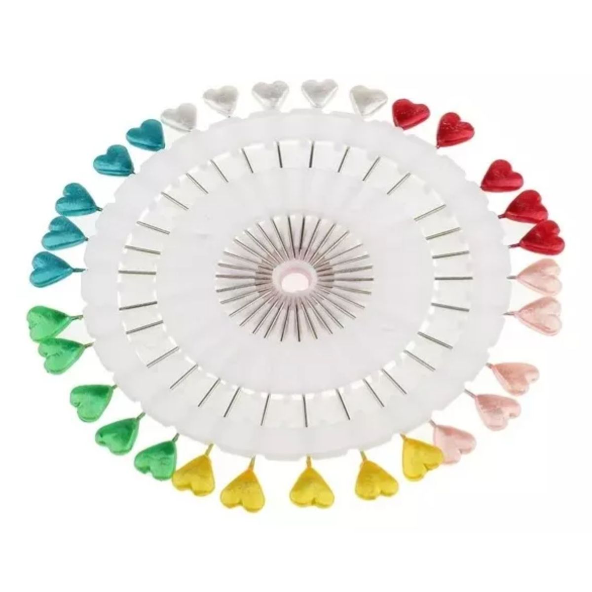 GENERICO - Set de 12 Ruletas de Alfileres con Cabeza de Corazón