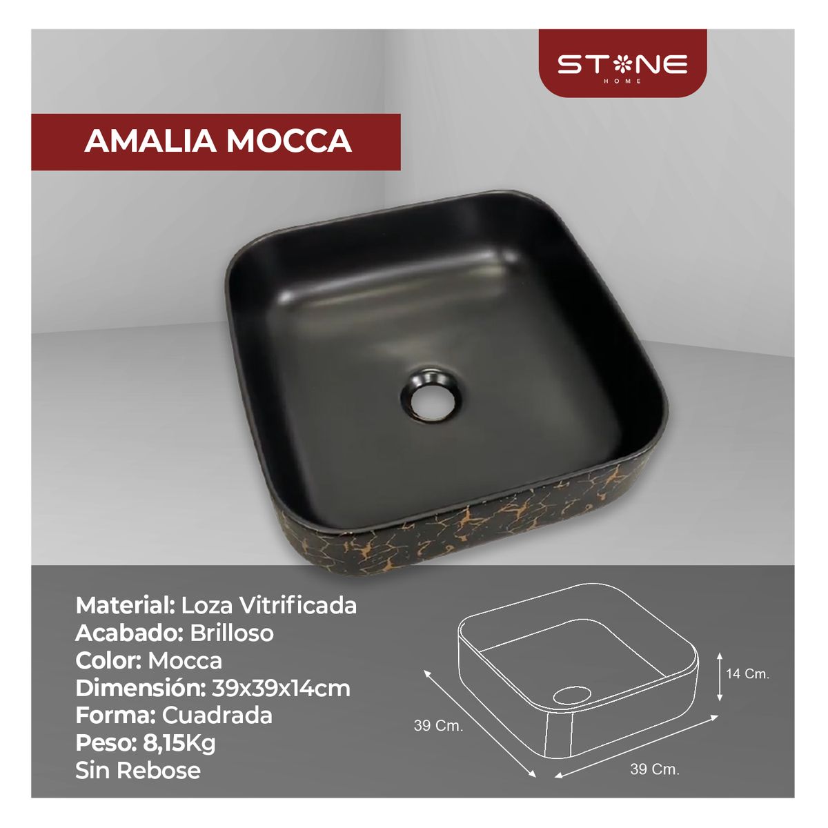 STONE - COMBO BOWL  AMALIA MOCCA + CAROLINE STG + DESAGUE + TRAMPA P  STONE