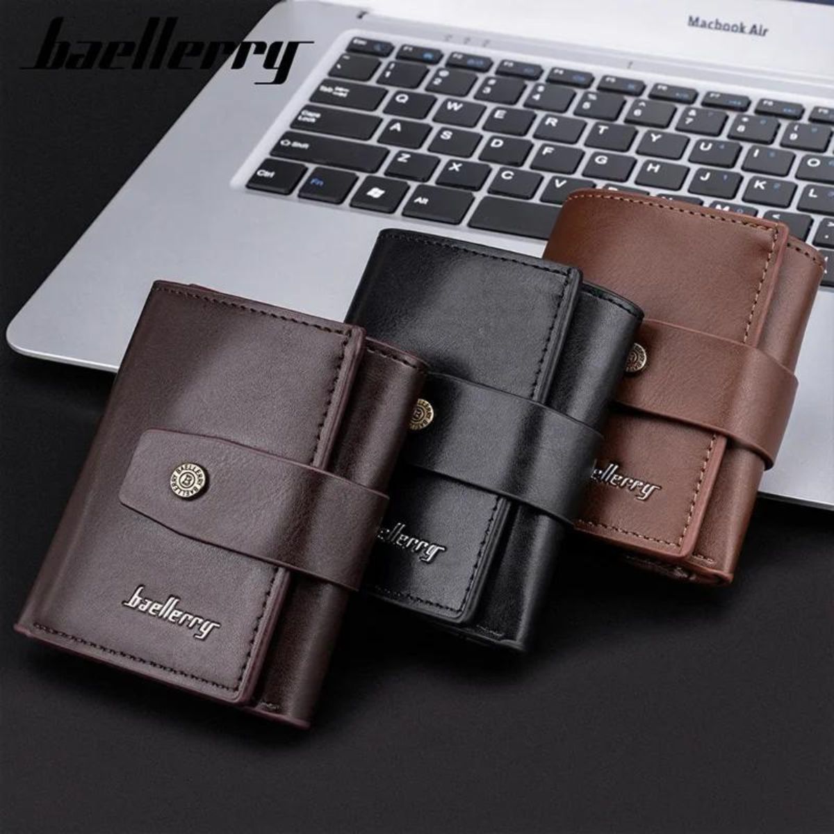 BAELLERRY - Billetera Tarjetero Rfid Anti Magnético Con Broche Baellery