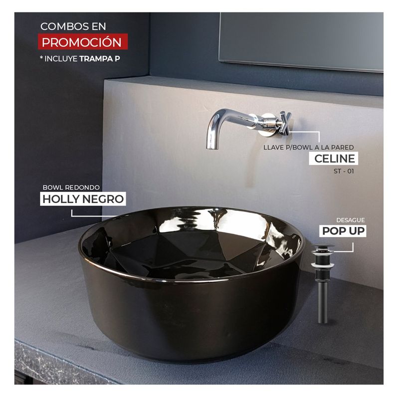 STONE - COMBO BOWL HOLLY NEGRO + CELINE ST + DESAGUE  + TRAMPA P STONE