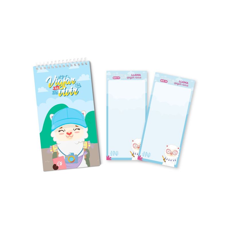 INGENIAL - Pack Ingenial LLami travel planner de viajes  set de notas