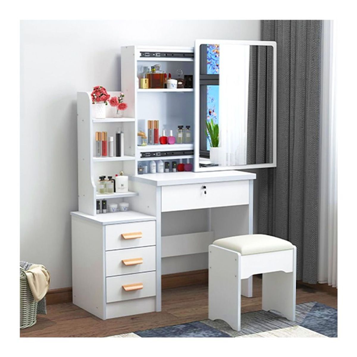 GENERICO - Tocador de Maquillaje con Espejo para dormitorio