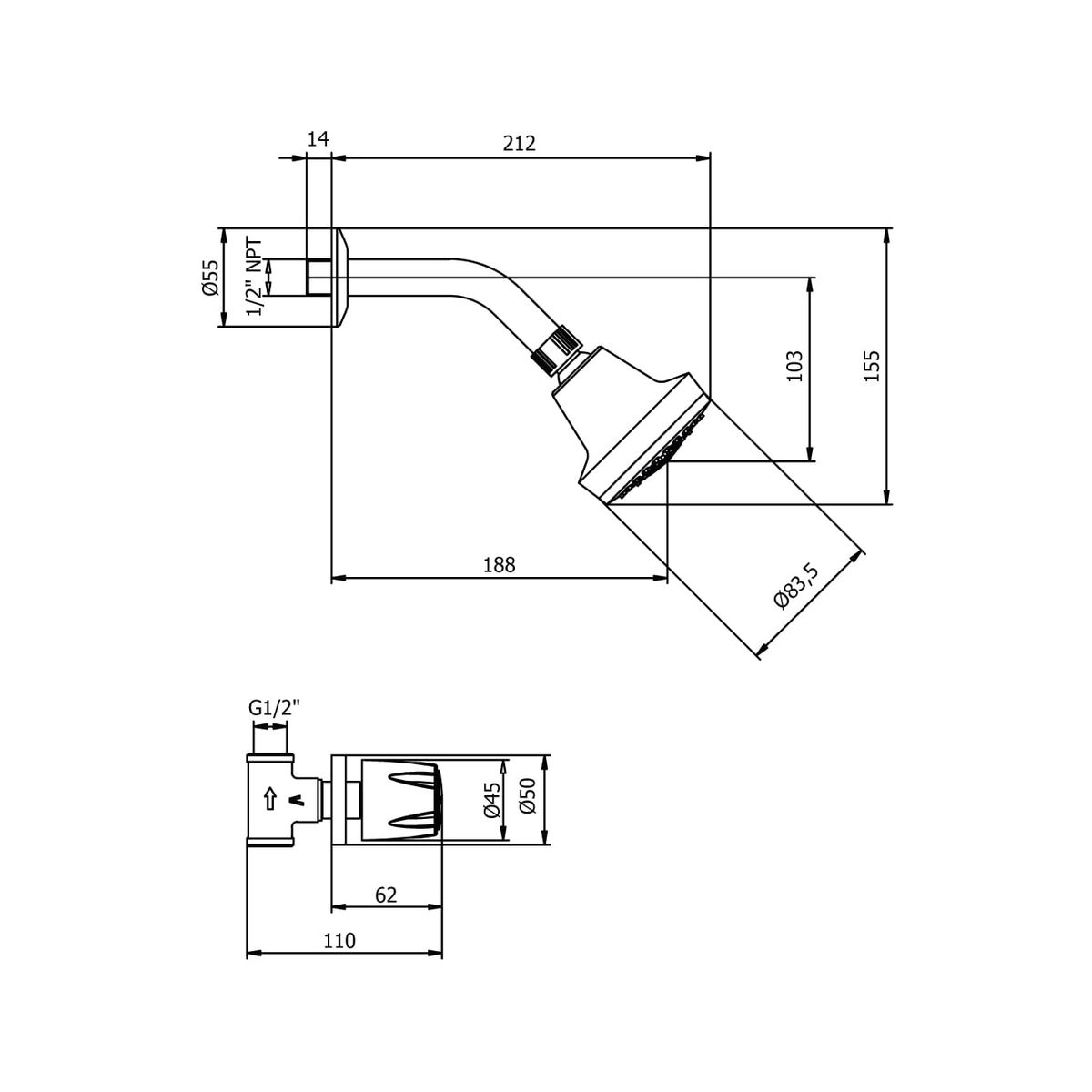 VAINSA - Llave de ducha con salida cromada Ibiza Vainsa