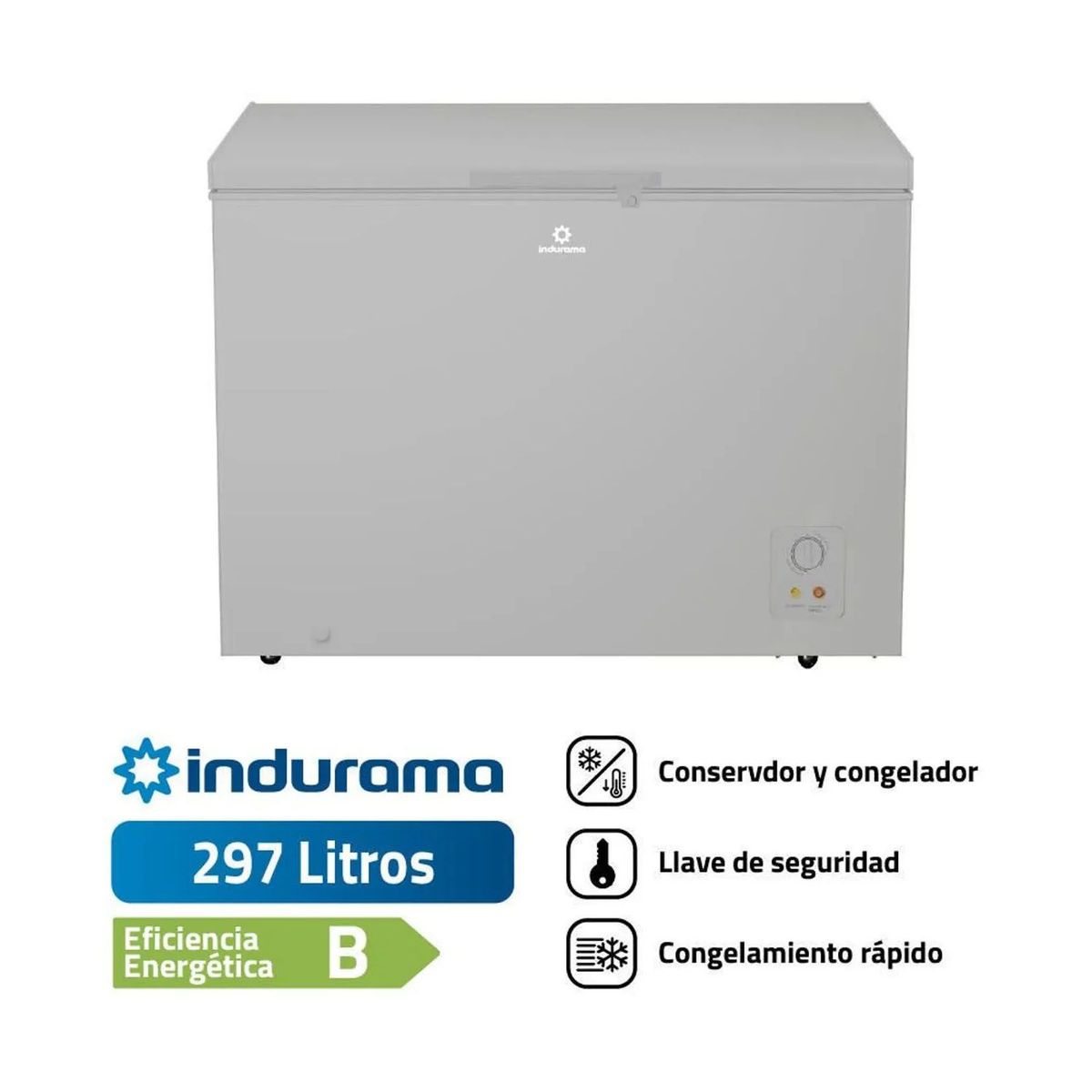 INDURAMA - CONGELADOR INDURAMA  DEFROST 297 LT GRIS CI-320GR
