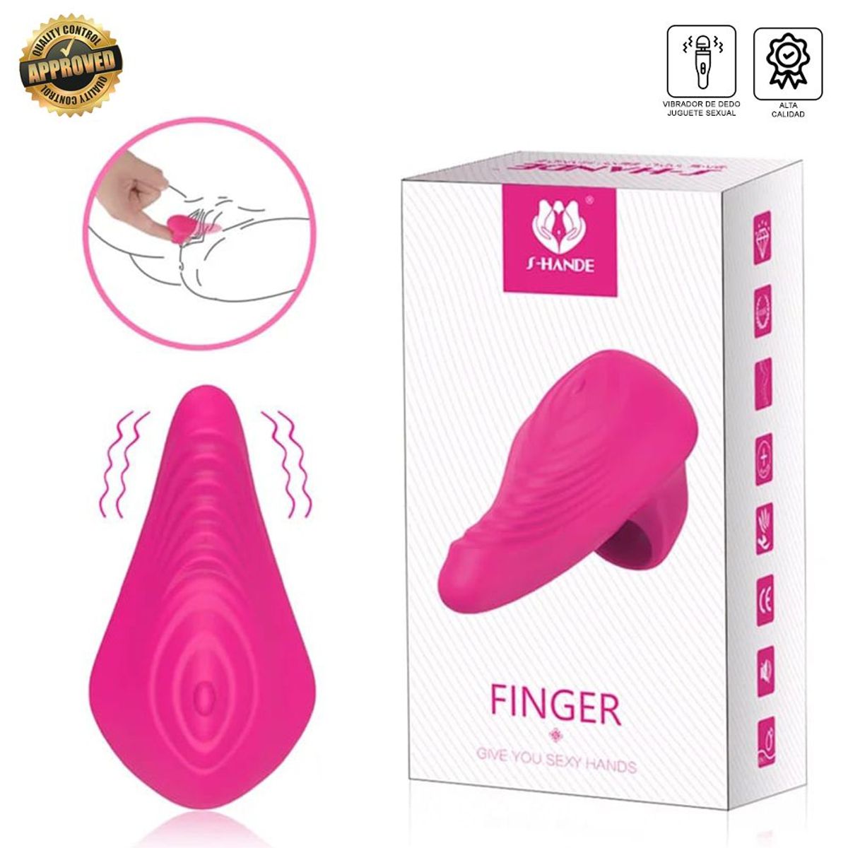 GENERICO - Anillo Vibrador Clitoris para Dedo Dedal Silicona SSP340005