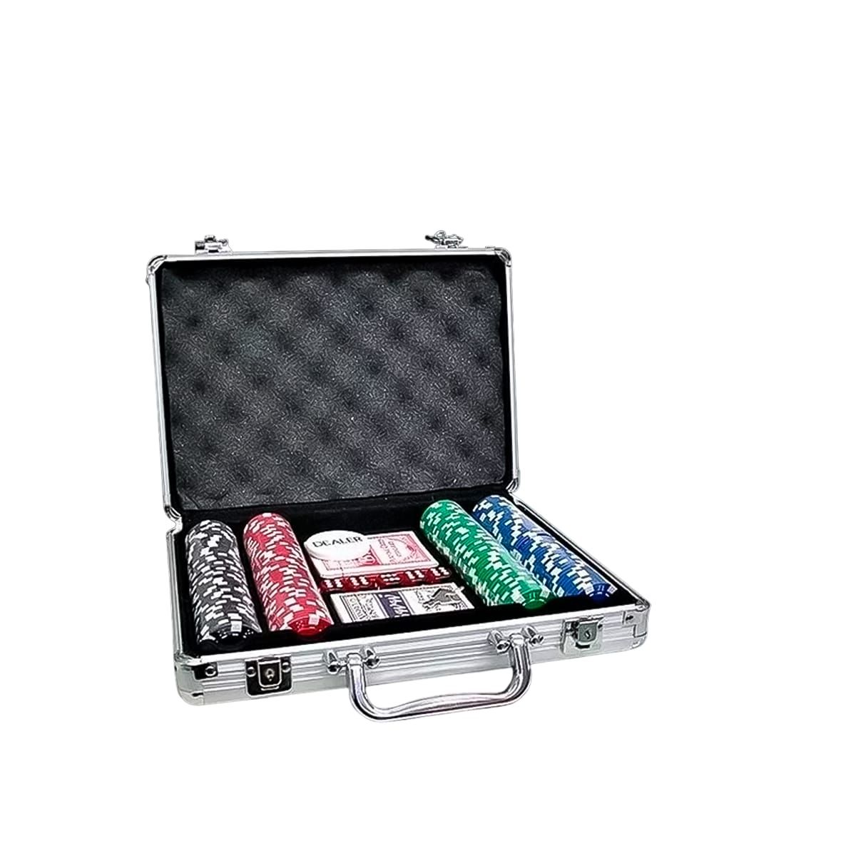 GENERICO - MALETIN DE 200 FICHAS DE POKER DE 11.5 GR