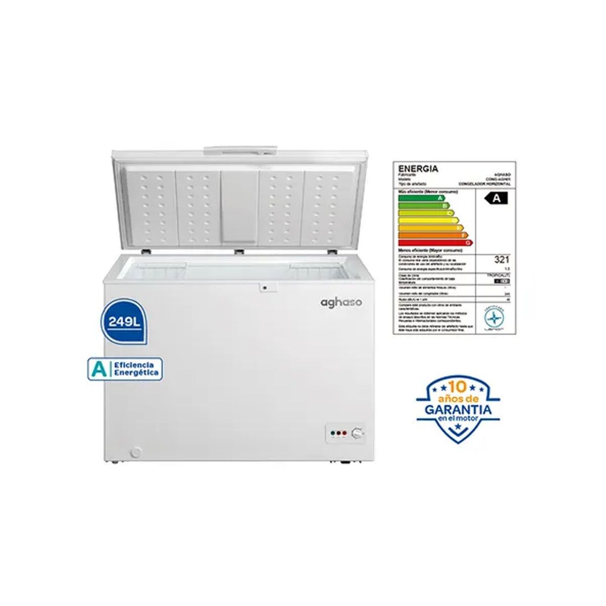 AGHASO - CONGELADORA AGHASO 249 LT BLANCO CONG-AGH01