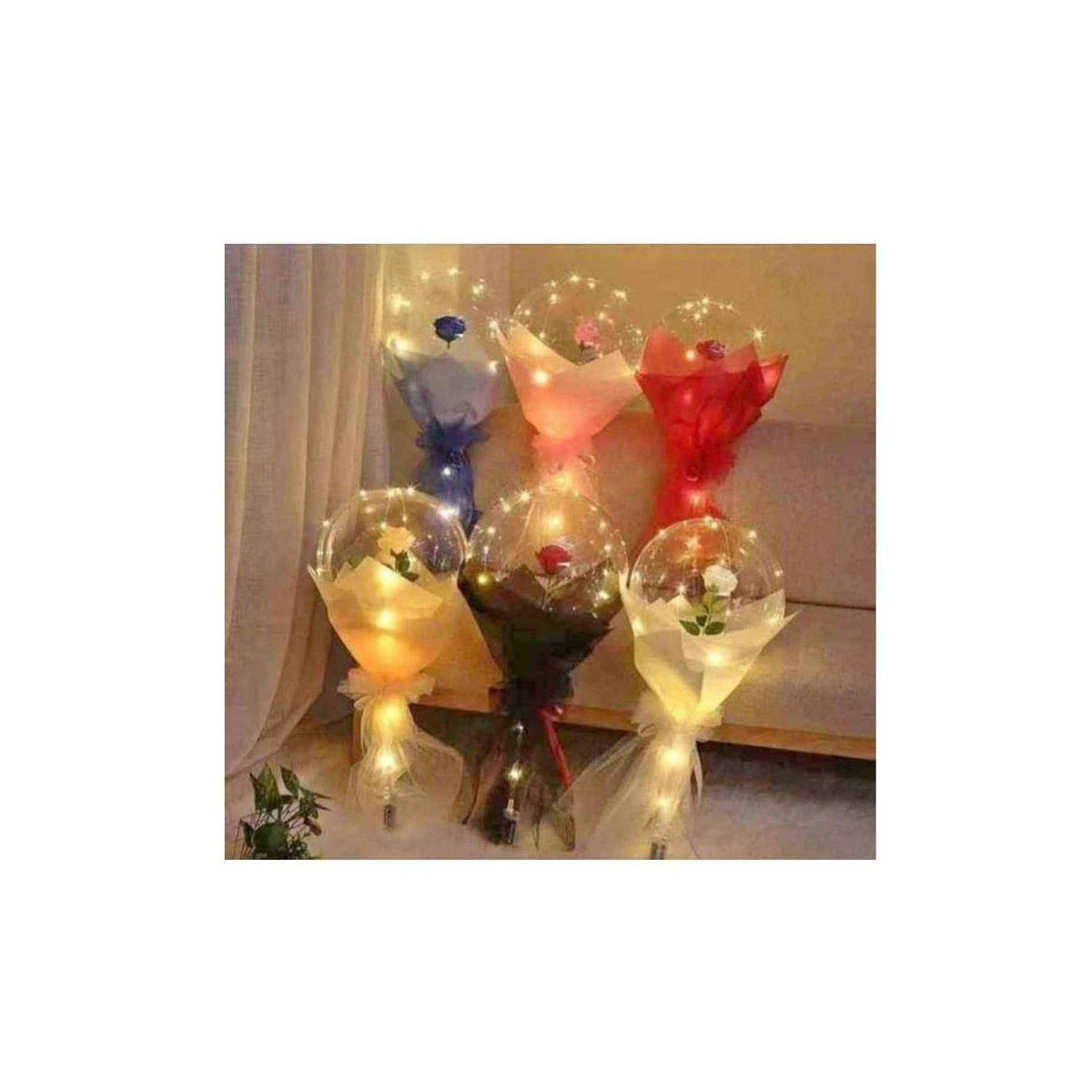 GENERICO - Globo bouquet de rosa decoracion led luminoso