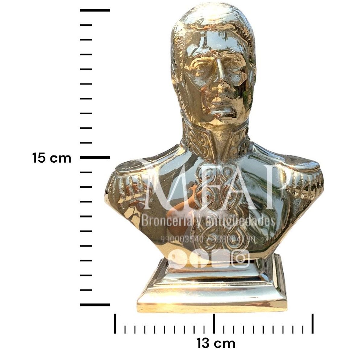 MFAP BRONCERIA Y ANTIGUEDADES - Busto de José de San Martin de bronce