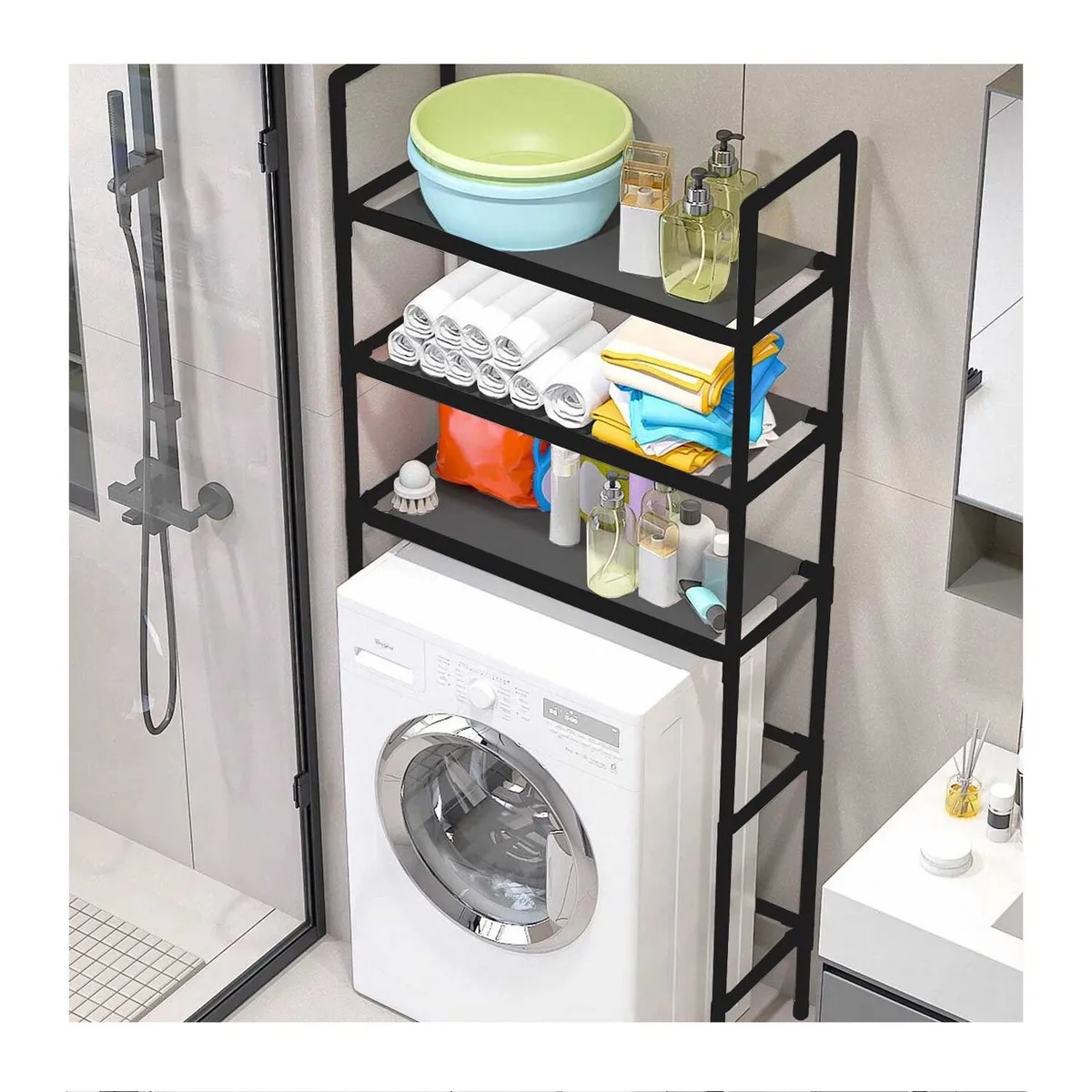 GENERICO - ESTANTE DE LAVADORA 3 NIVELES MULTIFUNCIONAL RACK ORGANIZADOR