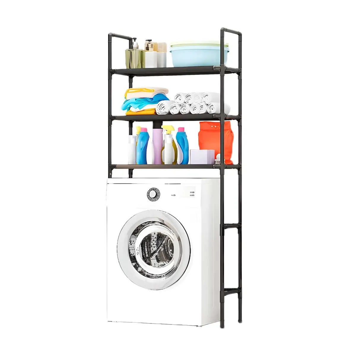 GENERICO - ESTANTE DE LAVADORA 3 NIVELES MULTIFUNCIONAL RACK ORGANIZADOR