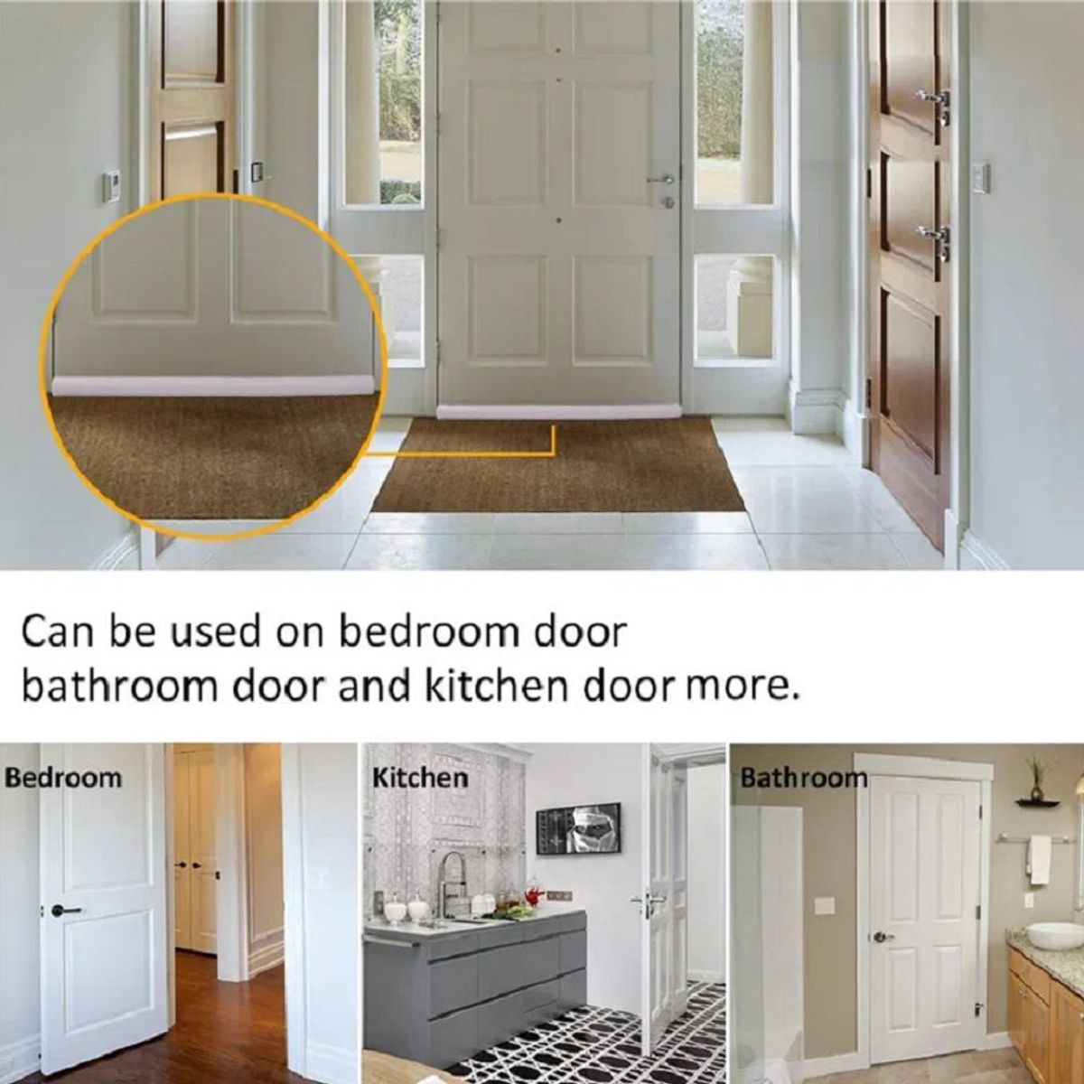 GENERICO - Burlete Flexible de Espuma 95cm Protección Negro- cellado de Puertas