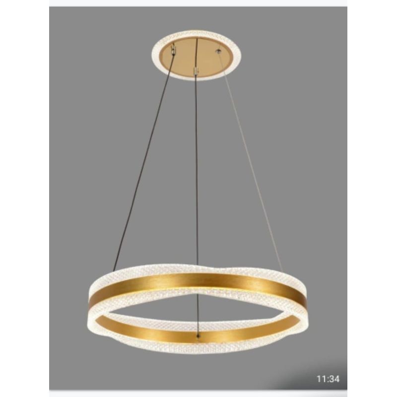 GENERICO - Lámpara de techo led aro  dorado 3 luces