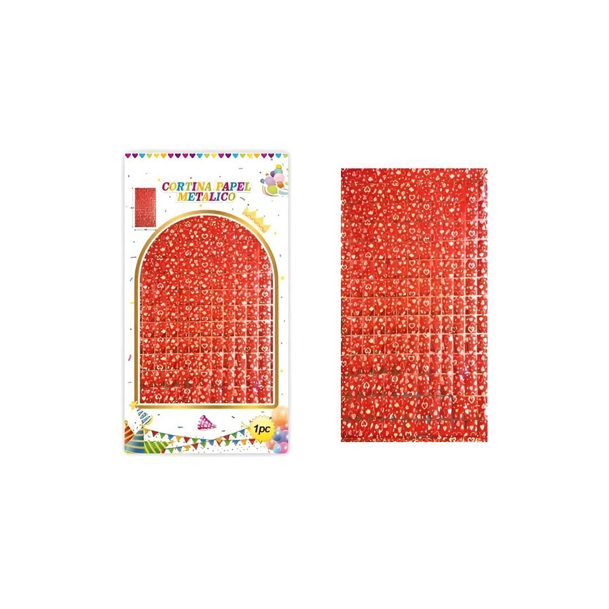 GENERICO - Cortina Metálicas Cortina Cumpleaños Corazon San Valentin