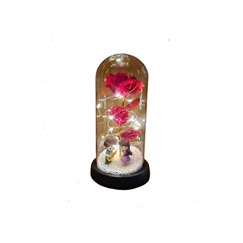 GENERICO - Rosa Eterna Luz Led Flor Eterna Artificial Cupula De Vidrio