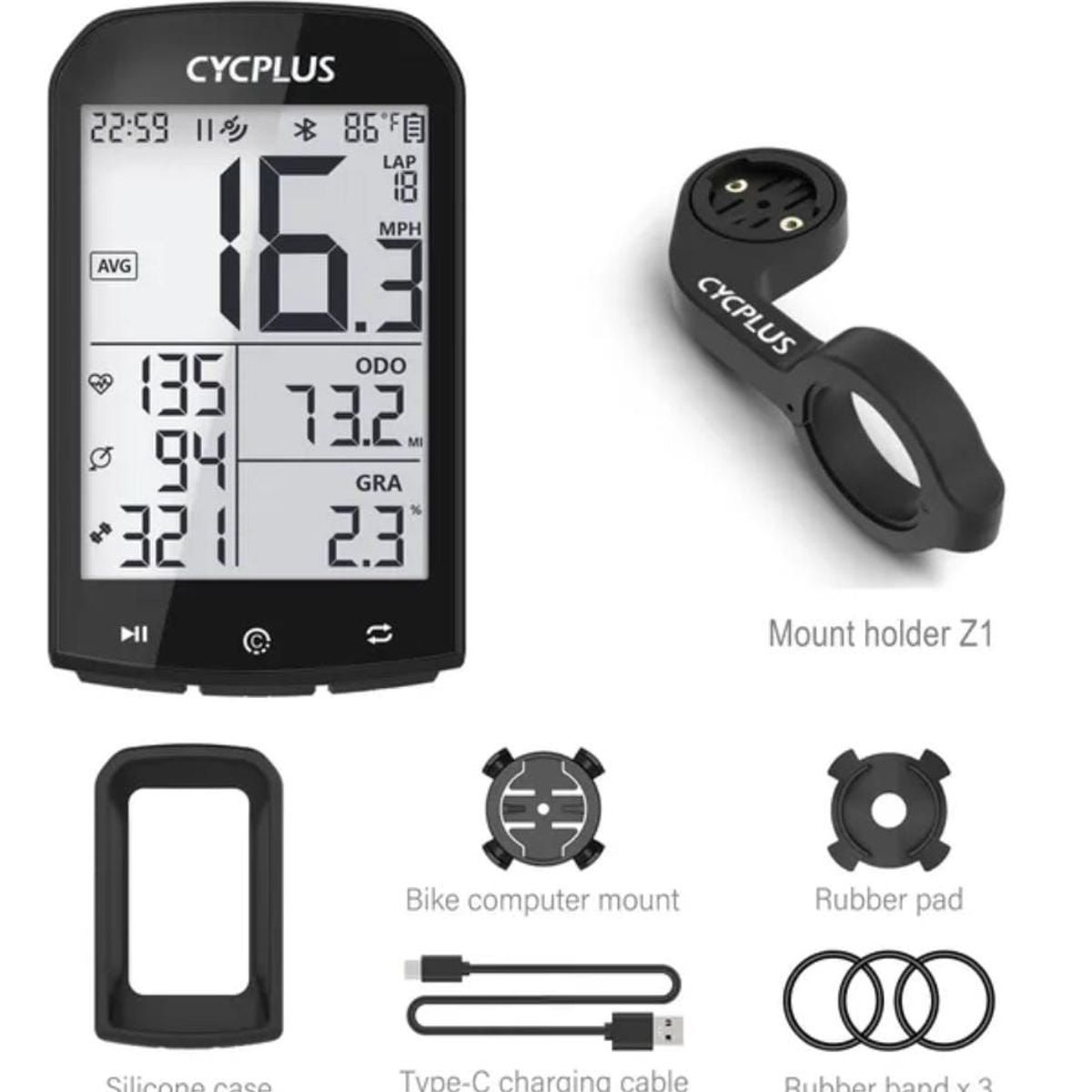 CYCPLUS - Ciclocomputador Gps CYCPLUS M1  Soporte