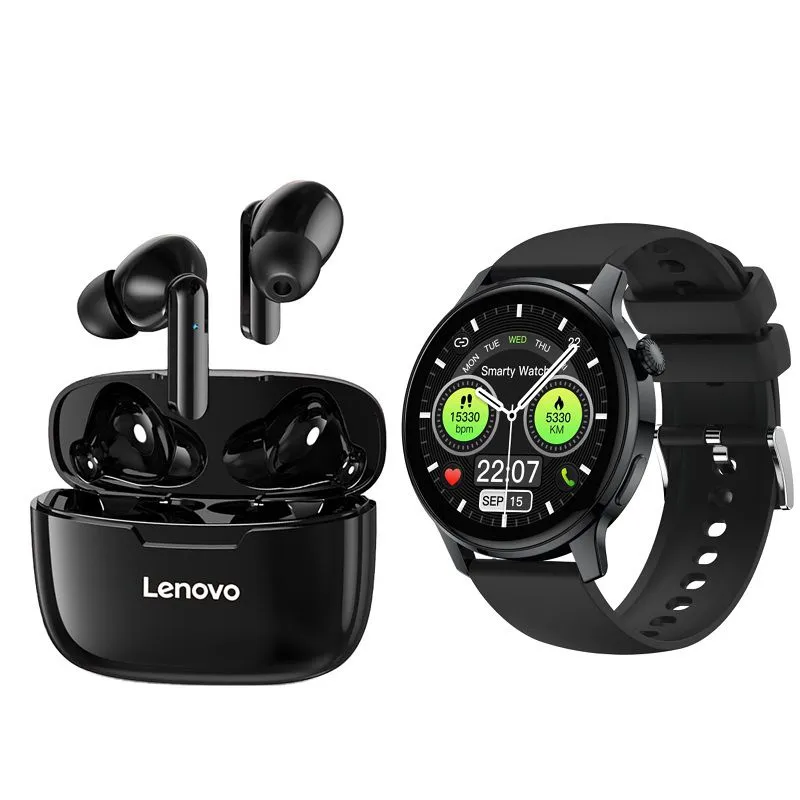S46 Smartwatch+Lenovo XT90 Auriculares Bluetooth Audífonos