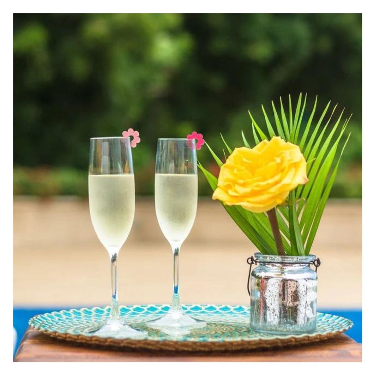 GENERICO - Accesorios para Copas y Vasos - Flores Variante 2 Pack X 6