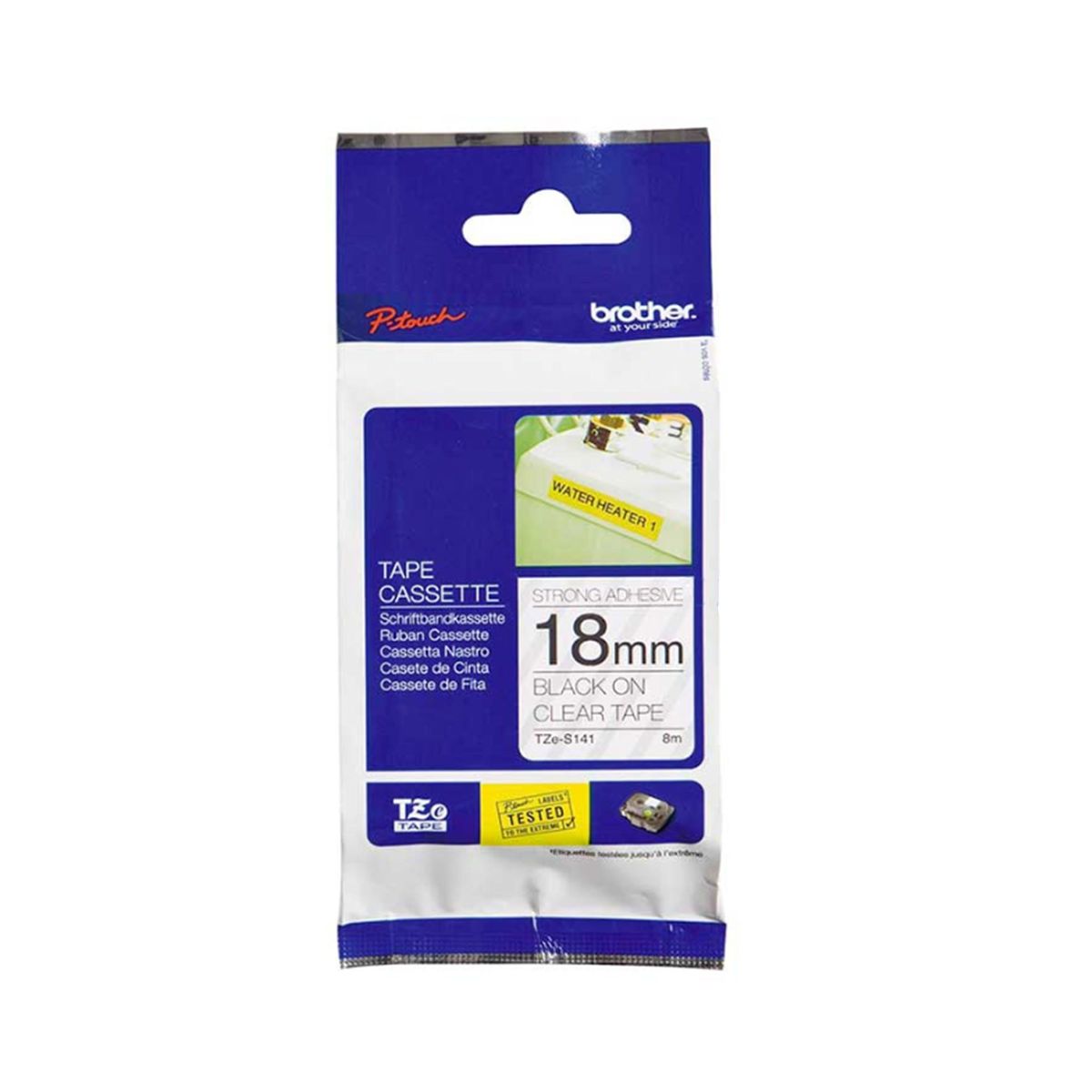 BROTHER - CINTA BROTHER TZE-S141 NEGRO SOBRE TRANSPARENTE P/N: TZES141