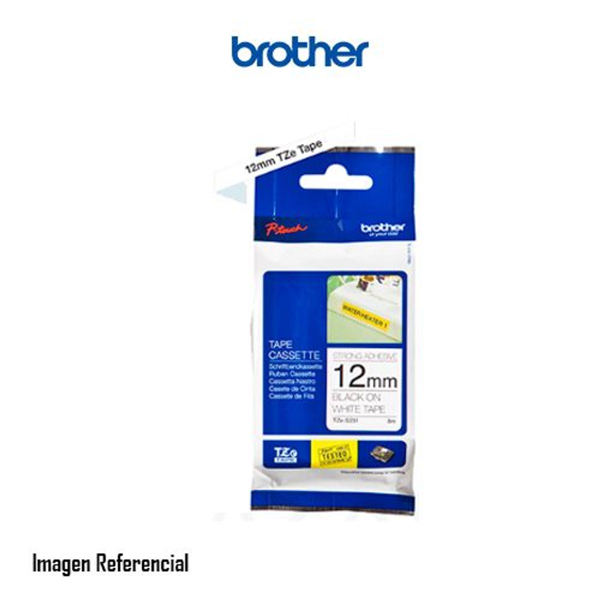 BROTHER - CINTA BROTHER TZE-S231 NEGRO SOBRE BLANCO P/N: TZES231