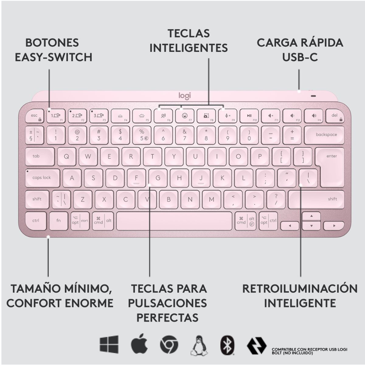 LOGITECH - Kit Teclado MX Keys Mini y Mouse MX Anywhere 3S