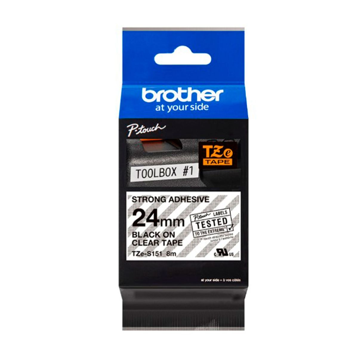 BROTHER - CINTA BROTHER TZE-S151 NEGRO SOBRE TRANSPARENTE P/N: TZE-S151