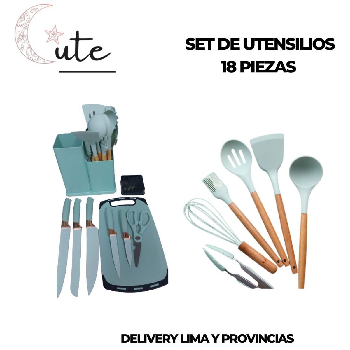 GENERICO - SET DE UTENSILIOS DE COCINA 18 PIEZAS