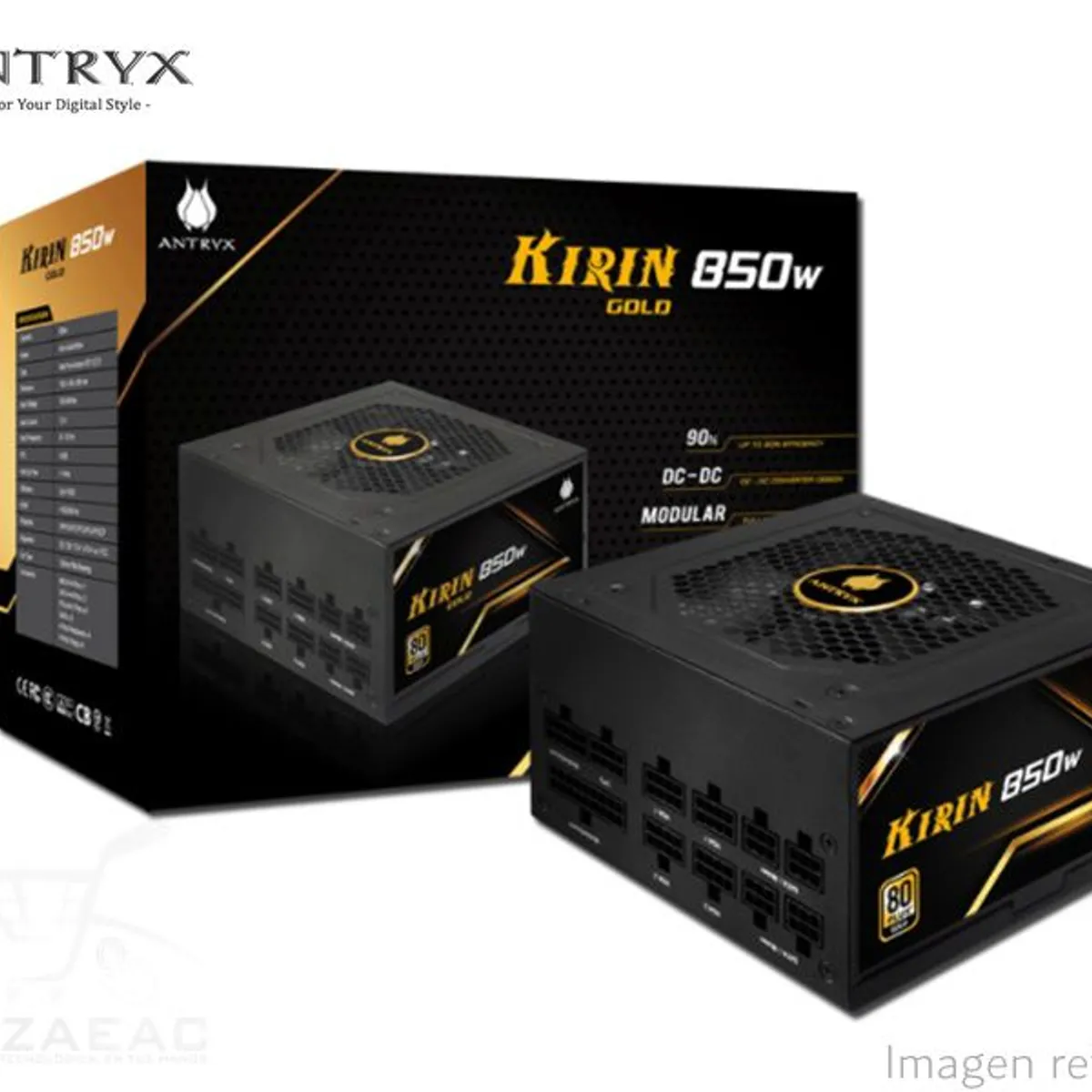 ANTRYX - FUENTE DE PODER ANTRYX 850W KIRIN GOLD 80PLUS GOLD MODULAR P/N:GPX850S