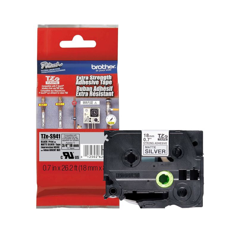 BROTHER - CINTA BROTHER TZE-S941 SOBRE PLATA MATE - P/N: TZES941