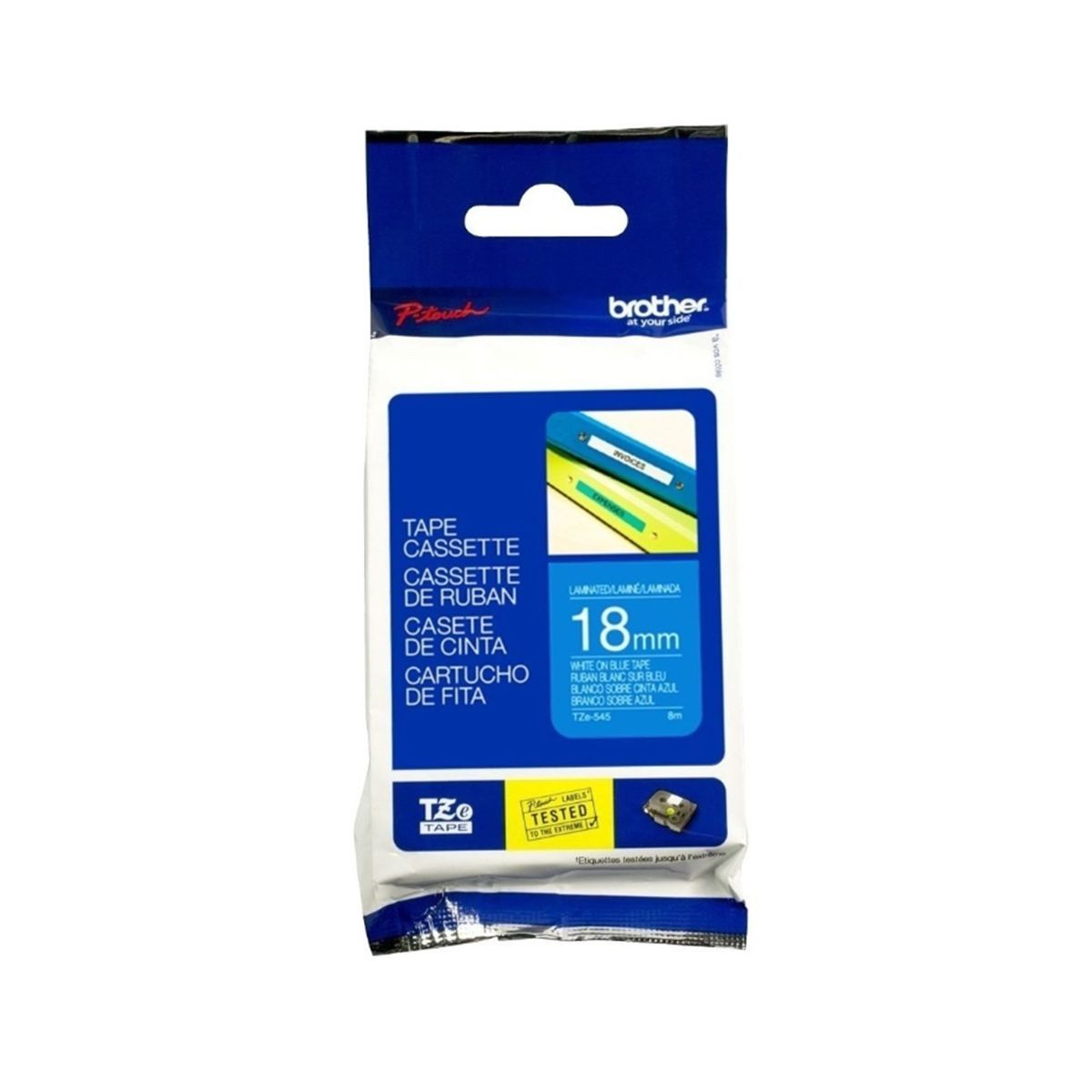 BROTHER - CINTA BROTHER TZE-545 BLANCO SOBRE AZUL P/N: TZE545